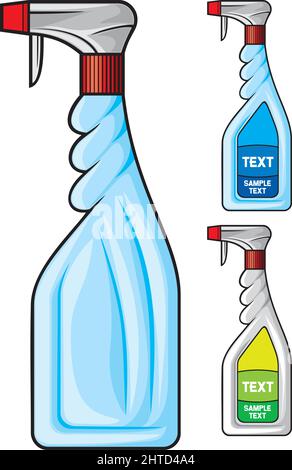 Illustrazione del vettore del flacone spray detergente Illustrazione Vettoriale