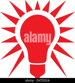 Illustrazione vettoriale della lampadina rossa Illustrazione Vettoriale