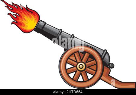 Antica illustrazione vettoriale del cannone Illustrazione Vettoriale