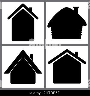 Set di icone della casa. Simbolo di illustrazione del vettore principale Illustrazione Vettoriale