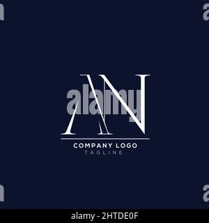 Logo Premium AA Initial alfabet business di colore bianco su sfondo blu. Illustrazione Vettoriale