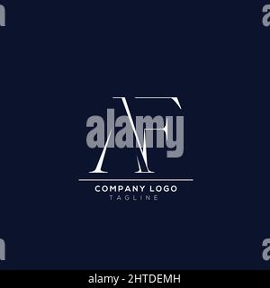 Logo Premium AA Initial alfabet business di colore bianco su sfondo blu. Illustrazione Vettoriale