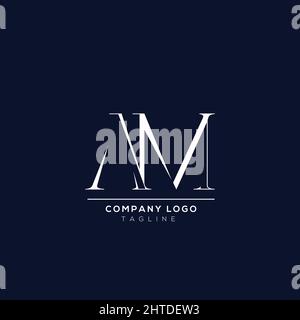 Logo Premium AA Initial alfabet business di colore bianco su sfondo blu. Illustrazione Vettoriale