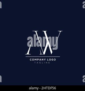 Logo Premium AA Initial alfabet business di colore bianco su sfondo blu. Illustrazione Vettoriale