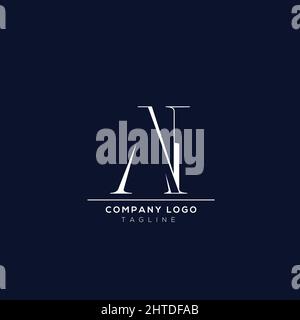 Logo Premium AA Initial alfabet business di colore bianco su sfondo blu. Illustrazione Vettoriale