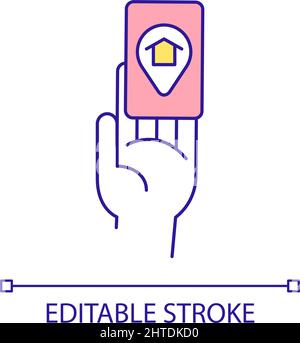 Fornisce voucher per l'alloggiamento per l'icona del colore RGB senza casa Illustrazione Vettoriale