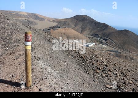 Wanderung zum Talahijas-Berg zwischen Vinamar-Schlucht und dem Vallmelo da la Cal-Tal, Fuerteventura, Spanien, Jandia Playa Foto Stock