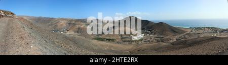 Wanderung zum Talahijas-Berg zwischen Vinamar-Schlucht und dem Vallmelo da la Cal-Tal, Fuerteventura, Spanien, Jandia Playa Foto Stock