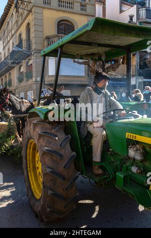 Sfilata del giorno di Sant Antoni, Sant Feliu de Codines, Catalogna, Spagna. Foto Stock