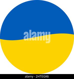 Bandiera Ucraina blu gialla in cerchio. Salvare il concetto di Ucraina. Vettore ucraino simbolo, icona, pulsante.-SupplementalCategories+=immagini Illustrazione Vettoriale