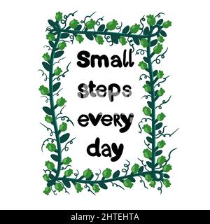 Testo messaggio fiori bacche cornice per adesivi e carte e riviste e poster, giornali e slogan Foto Stock