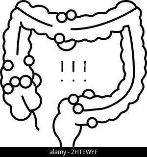 illustrazione del vettore dell'icona della linea di malattia di crohns Illustrazione Vettoriale