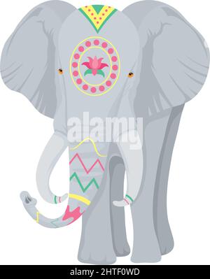 felice holi elefante animale icona Illustrazione Vettoriale