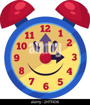 Sveglia. Divertente personaggio fumetto sorridente Illustrazione Vettoriale