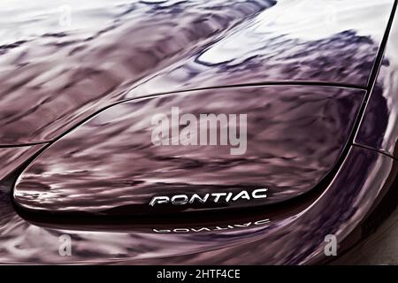 Dettagli astratti e minimalisti su una Muscle Car Pontiac Foto Stock
