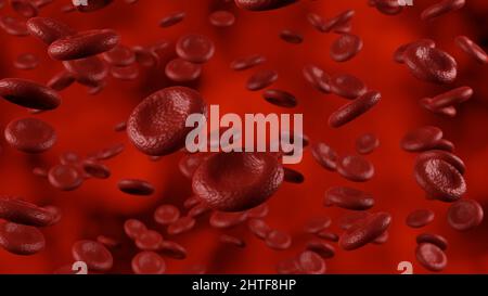 Le cellule rosse del sangue in vena Foto Stock