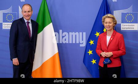 Micheál Martin; Ursula von der Leyen; irlanda; UE Foto Stock