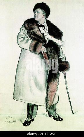 Boris Koustodiev - Ritratto Oper Singer Feodor Ivanovich Chaliapin 1921 Foto Stock