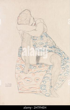 Gustav Klimt - Figura seduta con gonna raccolta Foto Stock