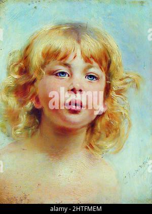 Constantin Egorovitch Makovski - Ritratto ragazza 5 C 1880 Foto Stock