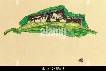 Egon Schiele - Berglandschaft Tiroler Bauernhof Foto Stock