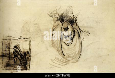 Vincent Van Gogh - Studi Figure che portano Bundles legno 1885 Foto Stock