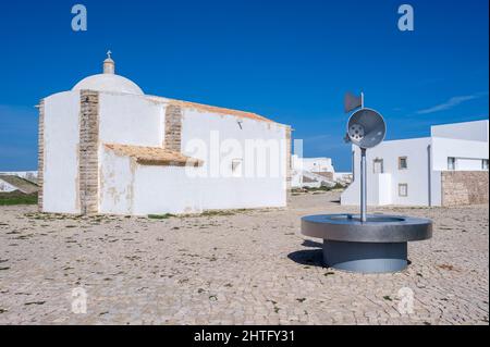 Chiesa di Nossa Senhora da Graca in Fortezza di Sagres, Sagres, Algarve, Portogallo, Europa Foto Stock