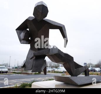 La stazione di servizio della New Rugby Motorway sull'autostrada M6 a Warwickshire UK Foto Stock