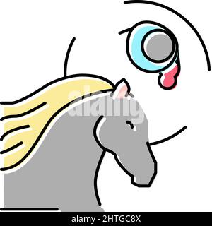 leptospirosi immagine vettoriale dell'icona del colore del cavallo Illustrazione Vettoriale