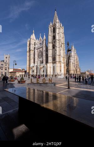 Catedral de León Foto Stock