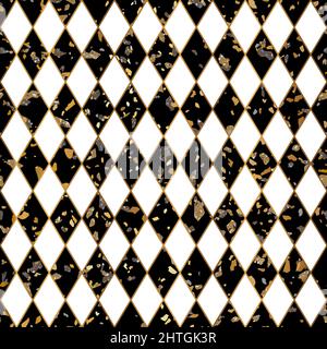 Bianco e nero pulito Terrazza pietra trama geometrica disegno senza giunture Illustrazione Vettoriale