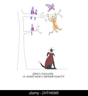 Cane, gatto, cartoon di uccello Foto Stock