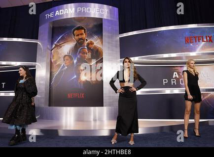 New York, Stati Uniti. 01st Mar 2022. Brooks Nader arriva sul tappeto rosso al Netflix World Premiere di 'The Adam Project' ad Alice Tully Hall/Lincoln Center a New York City lunedì 28 febbraio 2022. Foto di John Angelillo/UPI Credit: UPI/Alamy Live News Foto Stock