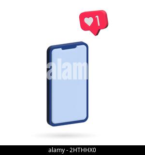 Social media per smartphone 3D. Come la bolla per i social media 3D. Social media isometrici. Illustrazione Vettoriale