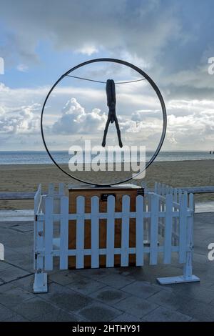 Sorgente di sculture, molo Thiers. Artista: Nathalie Decoster. Arcachon, Gironda, Francia Foto Stock