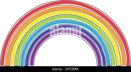 Arcobaleno in disegno continuo a una linea, illustrazione vettoriale Illustrazione Vettoriale