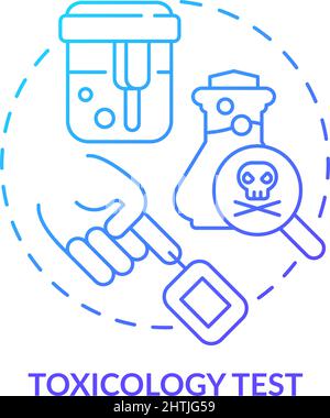 Icona del concetto di gradiente blu del test tossicologico Illustrazione Vettoriale