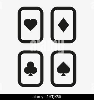 Icona vettoriale carte da gioco su sfondo bianco Illustrazione Vettoriale