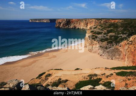 Praia de Beliche, Sagres Algarve Foto Stock