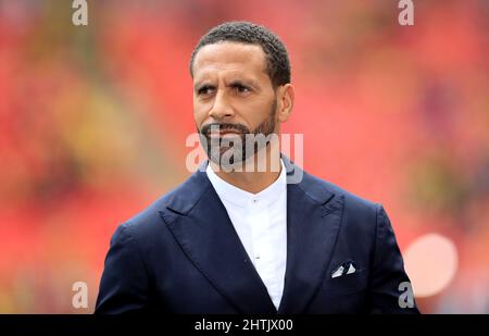 Foto d'archivio del 18-05-2019 di Rio Ferdinand. A un tifoso di calcio che ha abusato dell'ex difensore dell'Inghilterra Rio Ferdinand in seguito alla finale dell'Euro 2020 è stata inflitta una condanna sospesa di 12 settimane. Data di emissione: Martedì 1 marzo 2022. Foto Stock