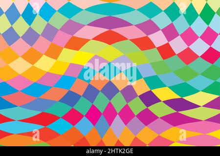 Disegno di illustrazione vettoriale di forme di diamante multicolore spettrali. Pattern astratto e texture. Colrful segmento policromo. Illustrazione vettoriale Illustrazione Vettoriale