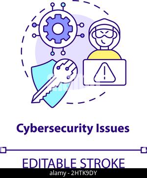 Icona di concetto sui problemi di cybersicurezza Illustrazione Vettoriale