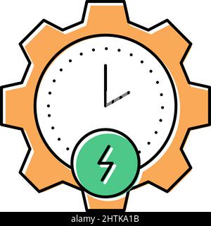 immagine vettoriale dell'icona a colori per il risparmio energetico Illustrazione Vettoriale