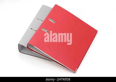cartella rey e red office su sfondo bianco. Foto Stock