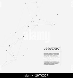 Tecnologia sfondo astratto con linea e punti connessi. Illustrazione geometrica vettoriale Illustrazione Vettoriale