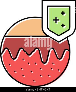 immunità della pelle difesa colore icona vettore illustrazione Illustrazione Vettoriale