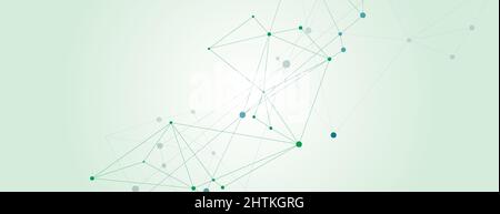 Sfondo orisontale poligonale scientifico con punti e linee di collegamento astratti Illustrazione Vettoriale