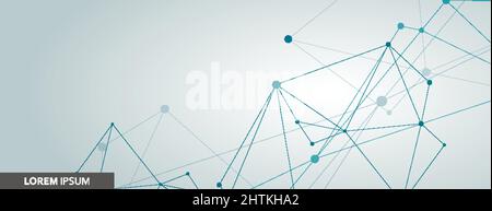 Sfondo orisontale poligonale scientifico con punti e linee di collegamento astratti Illustrazione Vettoriale