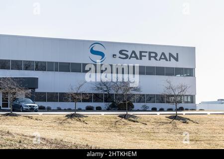 Walton - circa Febbraio 2022: Ubicazione dei sistemi di atterraggio di Safran. Safran produce e rinnova dischi in carbonio e produce ruote e freni per uso commerciale Foto Stock
