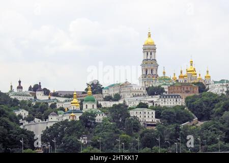 Vista panoramica del monastero ortodosso di Kiev Pechersk Lavra a Kiev. Foto Bo Arrhed Foto Stock